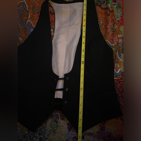No Label-Vintage Black Front Button Fashion Vest - Picture 16 of 16